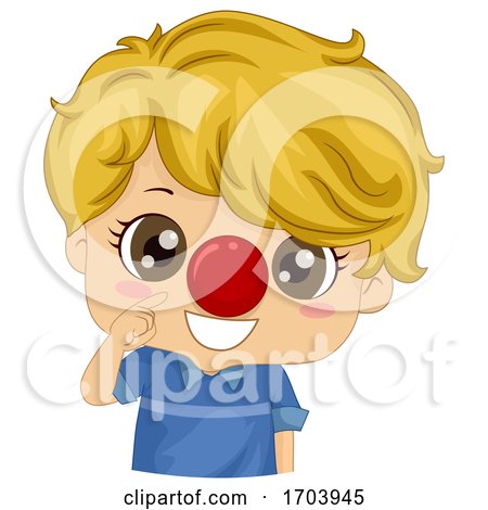 Kid Boy Red Nose Clown Illustration by BNP Design Studio