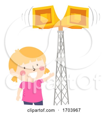Kid Girl Tornado Warning Device Siren Illustration by BNP Design Studio