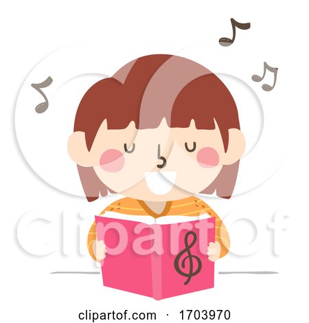 Kid Girl Sing Song Book Illustration by BNP Design Studio