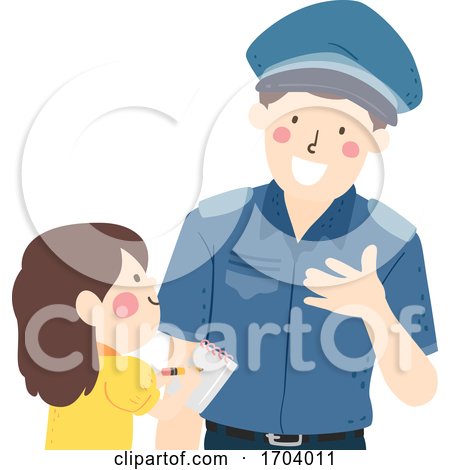 Kid Girl Police Survey Job Illustration by BNP Design Studio