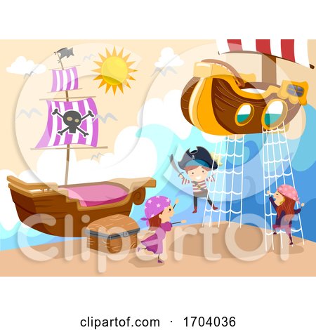 Stickman Kids Room Pirate Theme Play Illustration by BNP Design Studio