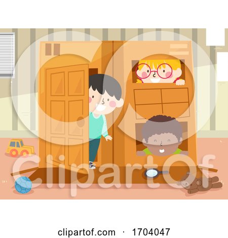 Kids Indoor Box House Illustration by BNP Design Studio