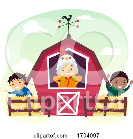Stickman Kids Farm Barn Illustration by BNP Design Studio