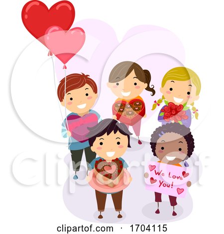 Stickman Kids Valentines Gifts Illustration by BNP Design Studio