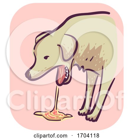 Dog Symptom Vomit Blood Illustration by BNP Design Studio