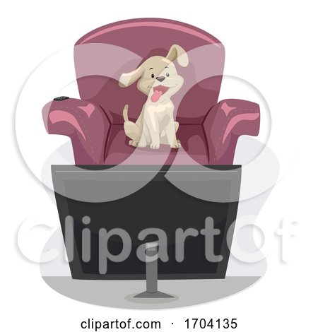 Dog Love Watching Television Illustration by BNP Design Studio