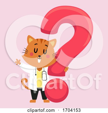 Cat Doc Vet Question Mark Illustration by BNP Design Studio
