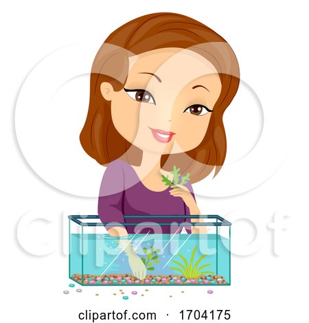 Girl Aquarium Designing Illustration by BNP Design Studio