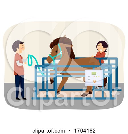Stickman Horse Treadmill Therapy Illustration by BNP Design Studio