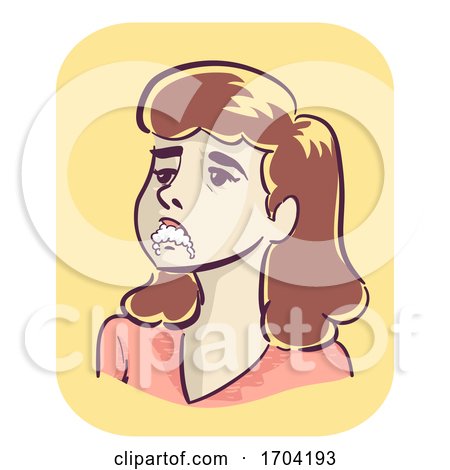 Girl Foamy Mouth Symptom Illustration by BNP Design Studio
