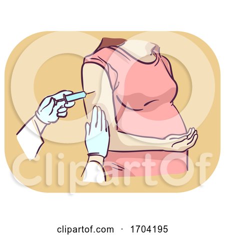 Girl Pregnant Vaccination Syringe Illustration by BNP Design Studio