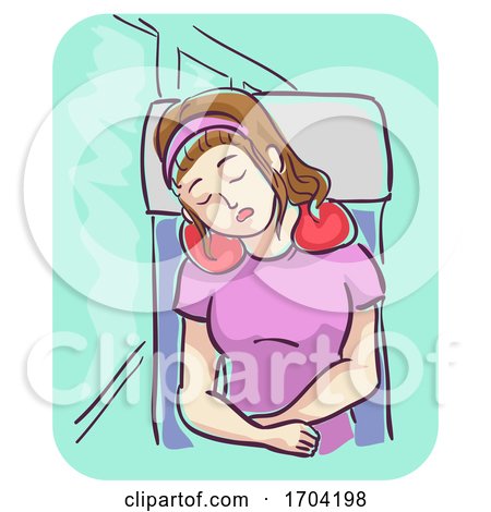 Girl Sleeping in Trip Neck Pillow Illustration by BNP Design Studio