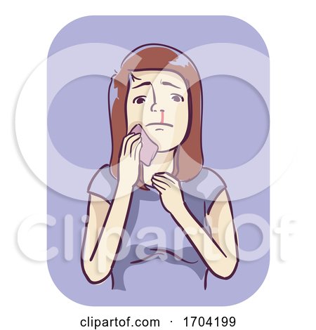 Girl Symptoms Bleeding Nose Illustration by BNP Design Studio
