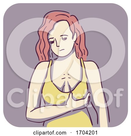 Symptom Woman Sagging Smaller Breast Illustration by BNP Design Studio