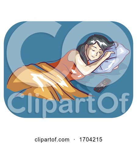 Girl Sleeping Remote on Illustration by BNP Design Studio