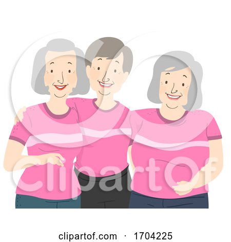 Senior Siblings Same Shirt Woman Illustration by BNP Design Studio