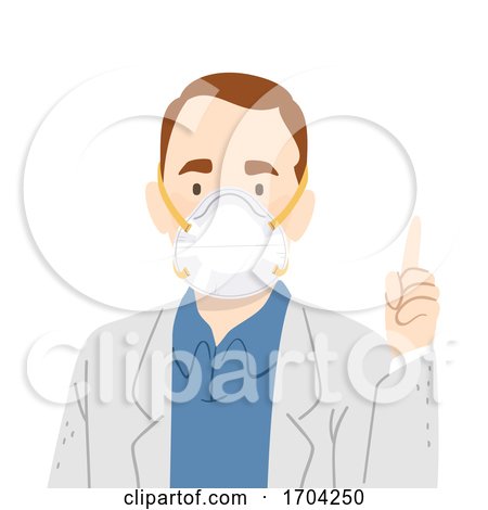 Man Doctor N95 Face Mask Saying Illustration by BNP Design Studio