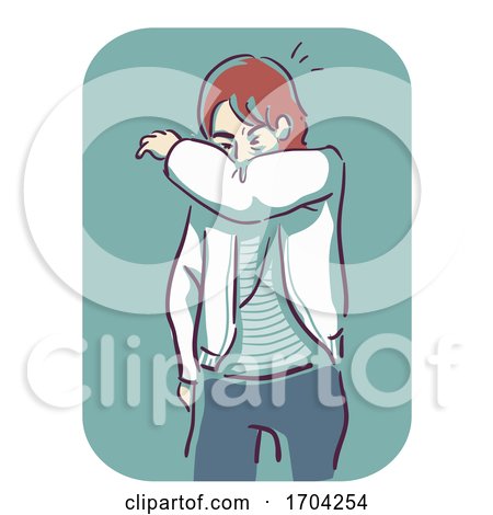 Man Sneeze into Crook Elbow Illustration by BNP Design Studio