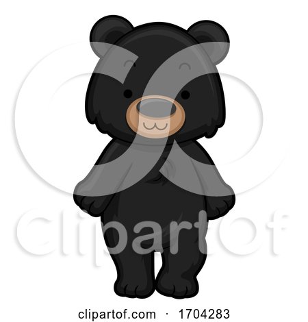 Black Polar Bear Front View Illustration by BNP Design Studio