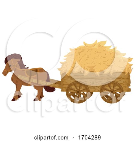 Horse Hay Cart Illustration by BNP Design Studio