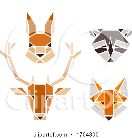 Woodland Animals Geometric Shape Illustration by BNP Design Studio