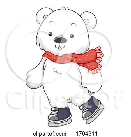 Polar Bear Mascot Ice Skating Illustration by BNP Design Studio