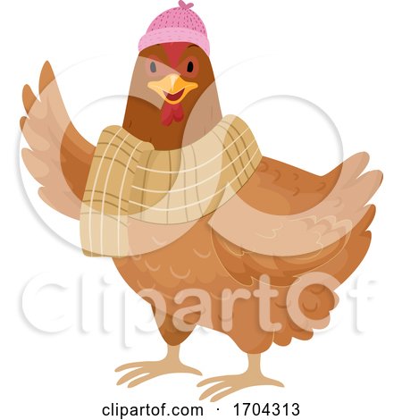 Winter Chicken Illustration by BNP Design Studio