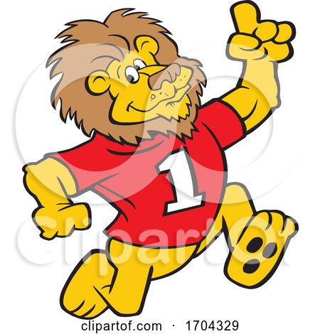 Cartoon Victorious Lion Mascot by Johnny Sajem