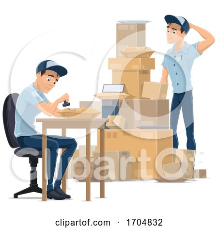 Mail Men Working by Vector Tradition SM
