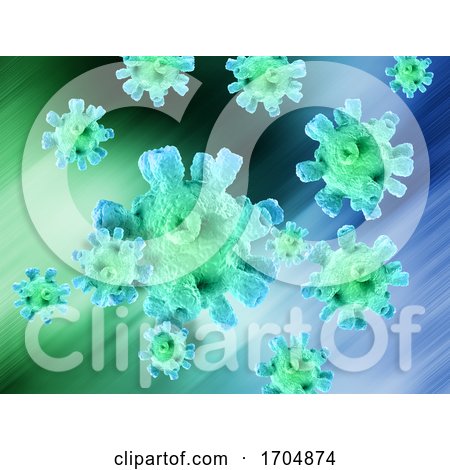 3D Abstract Medical Background with Virus Cells by KJ Pargeter