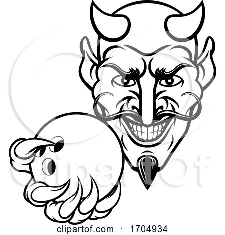Devil Bowling Sports Mascot by AtStockIllustration