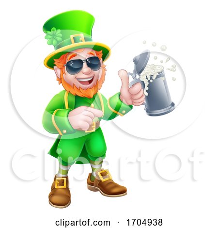 Leprechaun St Patricks Day Cartoon Character by AtStockIllustration