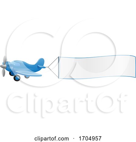 Airplane Pulling Banner Cartoon by AtStockIllustration