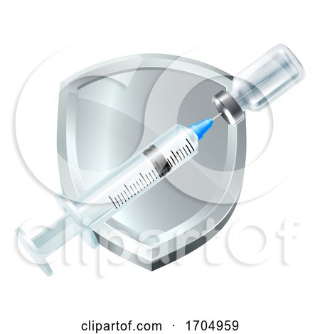 Vaccine Injection Medical Immunization Shield by AtStockIllustration