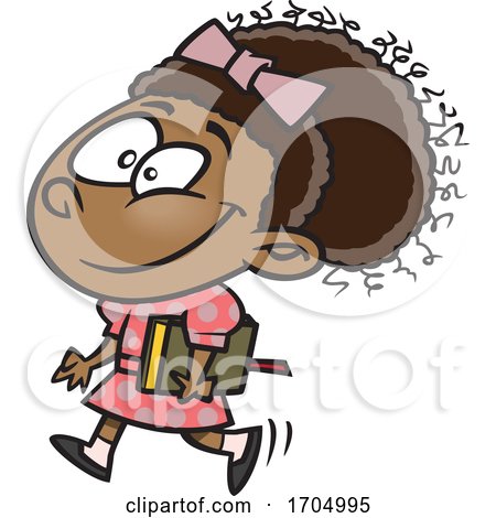 Clipart Cartoon Girl off to Church by toonaday