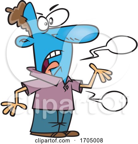 Clipart Cartoon Man Blue in the Face by toonaday