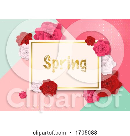 Spring Card and Roses over Pink and Green by dero