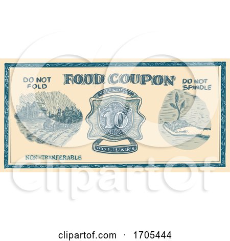 Vintage American Food Coupon Drawing by patrimonio