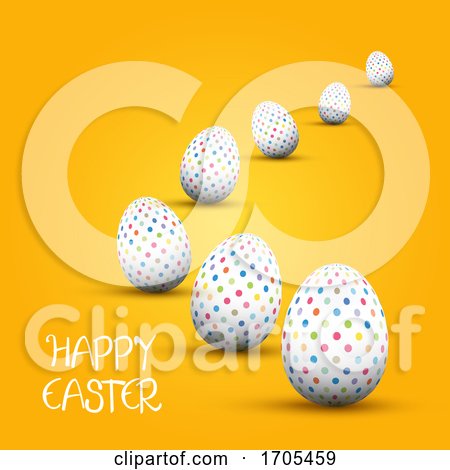 Easter Background with Polka Dot Patterned Eggs by KJ Pargeter