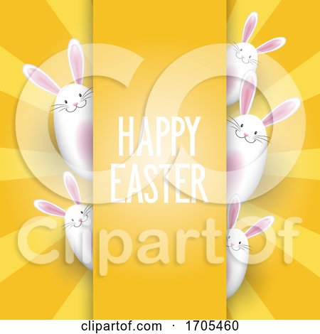 Easter Background with Cute Bunnies by KJ Pargeter