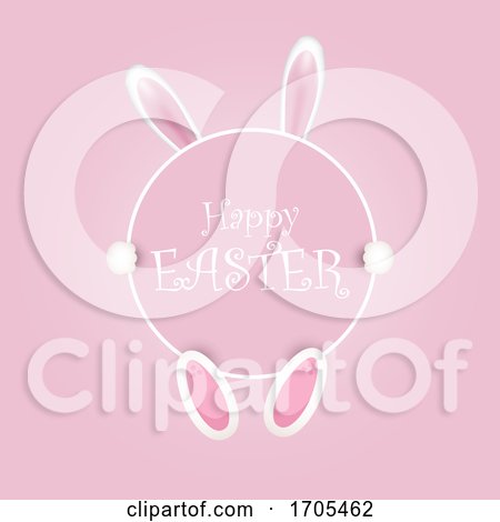 Happy Easter Background with Bunny Ears by KJ Pargeter