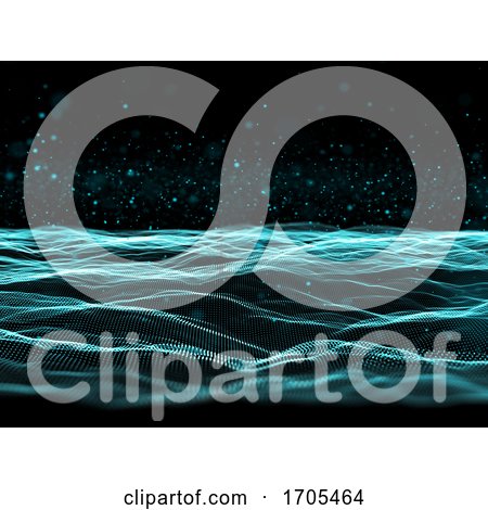 3D Futuristic Particle Background with Flowing Cyber Dots by KJ Pargeter