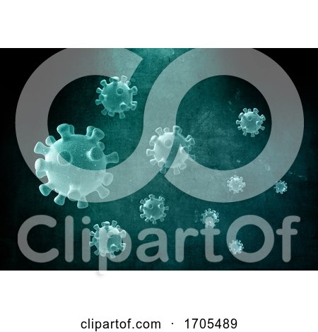3D Medical Grunge Background with Abstract Corona Virus Cells by KJ Pargeter