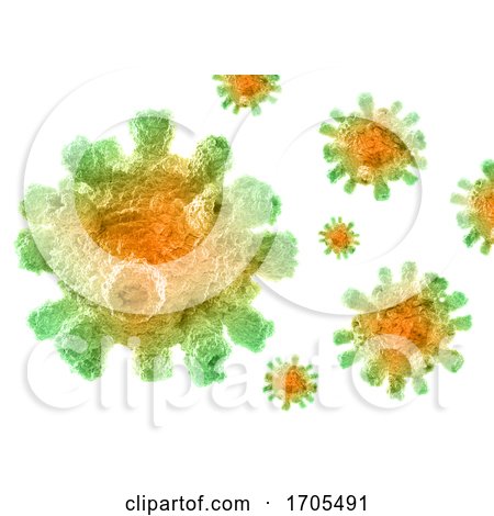 3D Medical Background with Abstract Corona Virus Cells by KJ Pargeter