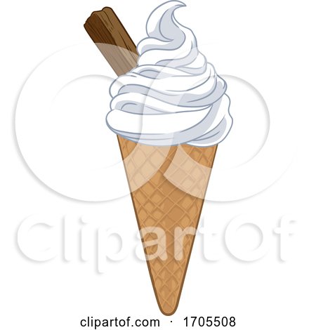 Ice Cream Cone Cartoon Illustration by AtStockIllustration