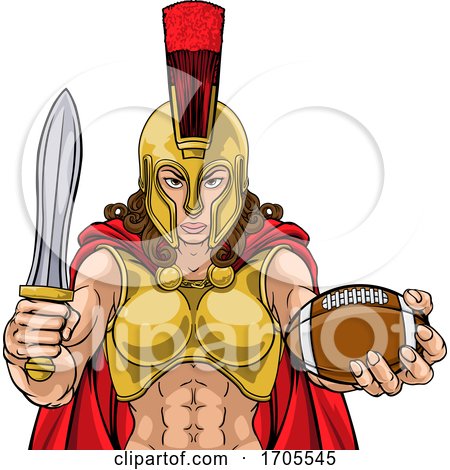 Spartan Trojan Gladiator Football Warrior Woman by AtStockIllustration