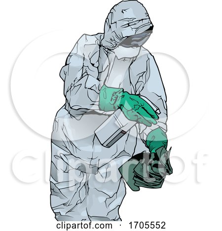 Emergency Medical Worker in a Protective Suit by dero