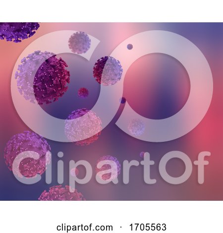 3D Medical Background with Covid 19 Virus Cells by KJ Pargeter