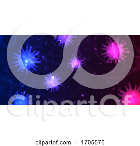 Abstract Banner Design with Virus Cells Depicting Covid 19 Pandemic by KJ Pargeter
