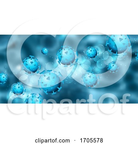 Abstract Medical Banner with Covid 19 Virus Cells by KJ Pargeter